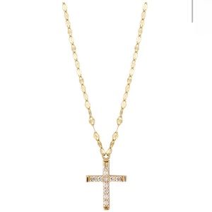 LANA JEWELRY Girl Diamond 14k gold  Cross Pendant Necklace 14”